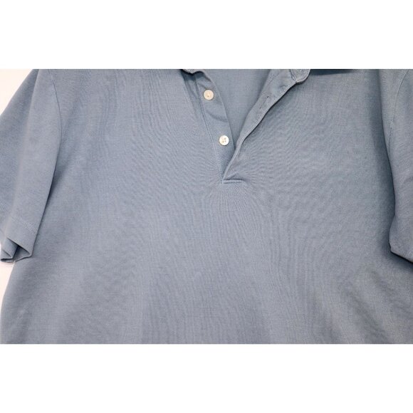 Theory Mens Polo Shirt Blue Size M Cotton Blend Short Sleeve Preppy Casual - Picture 6 of 8